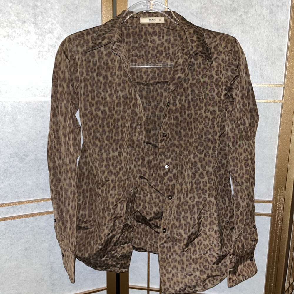 Prada Leopard Print Blouse